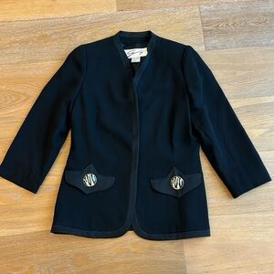 Genny black blazer with rhinestone detail decorative buttons